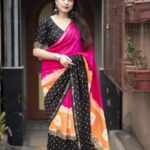 Aduri Premium Chanderi Silk Saree with Digital Print & Tassel Work | With Blouse Piece - Image 5