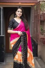 Aduri Premium Chanderi Silk Saree with Digital Print & Tassel Work | With Blouse Piece - Image 3