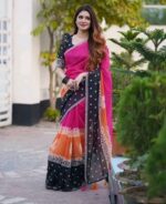 Aduri Premium Chanderi Silk Saree with Digital Print & Tassel Work | With Blouse Piece - Image 2
