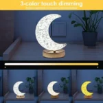 Bedroom Crystal Touch Dimming Night Light Girls Room Home Decor Aesthetics USB Bedside LED Ambient Table 3d Moon Lamp - Image 3