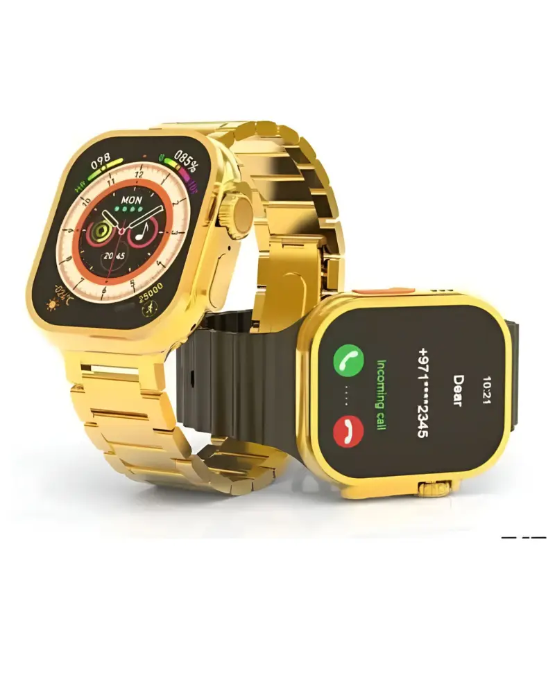 C9 Ultra 2 Gold Edition with 2 Strap – Smartwatch with Calling, Fitness Tracker & Custom Wallpaper