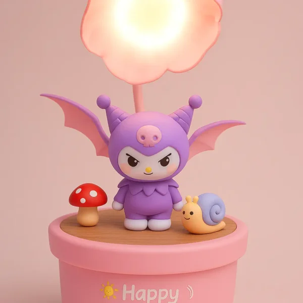 Cute Flower LED Table Lamp – Cartoon Character Night Light with USB Recharge, Mushroom & Snail Design