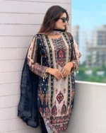 Elegant Georgette Readymade Three Piece for Women – Digital Print & Mirror Work Dress - Image 5