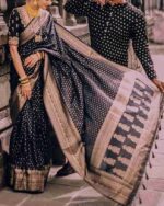 Exquisite Royal Couple Set Traditional Block-Printed Dhupian Silk Saree & Panjabi