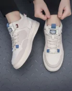 Fashion Social Man Shoes – Lightweight Imported White Sneakers for Men