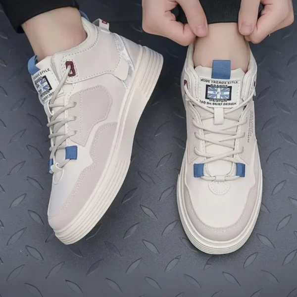 Fashion Social Man Shoes – Lightweight Imported White Sneakers for Men