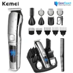 Kemei KM-8508 11-in-1 Professional Grooming Kit for Men Waterproof Cordless Beard, Hair & Body Trimmer