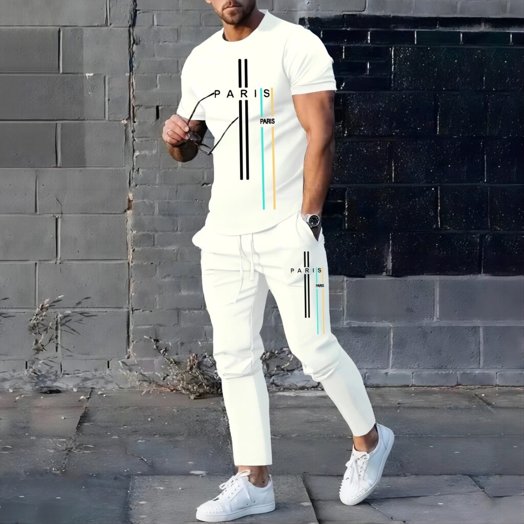Mas T-Shirt & Full Pant Set for Men - Premium Mass Fabric Casual Wear Combo