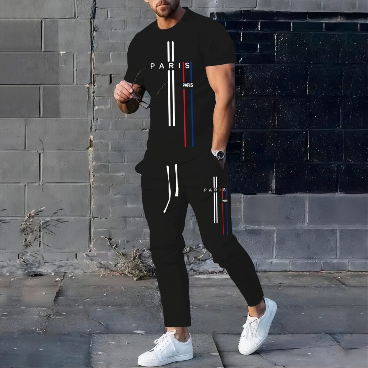 Mas T-Shirt & Full Pant Set for Men - Premium Mass Fabric Casual Wear Combo