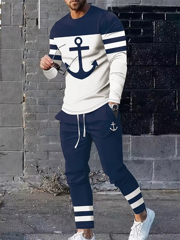 Men's Full Sleeve T-Shirt & Trouser Set - Lightweight Mash Jersey Summer Combo