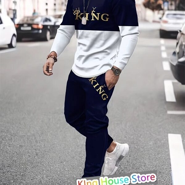 Men's Full Sleeve T-Shirt & Trouser Set - Lightweight Mash Jersey Summer Combo