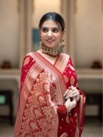 Premium Apsan & Block Printed Dhupiyan Saree with Blouse Piece