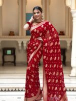 Premium Apsan & Block Printed Dhupiyan Saree with Blouse Piece