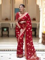Premium Apsan & Block Printed Dhupiyan Saree with Blouse Piece | Stylish Collection - Image 4