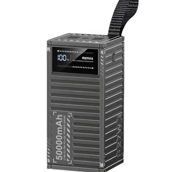 REMAX RPP-161 50000mAh Power Bank – 27W PD Fast Charging, 5-Port Output, Rugged Container Design