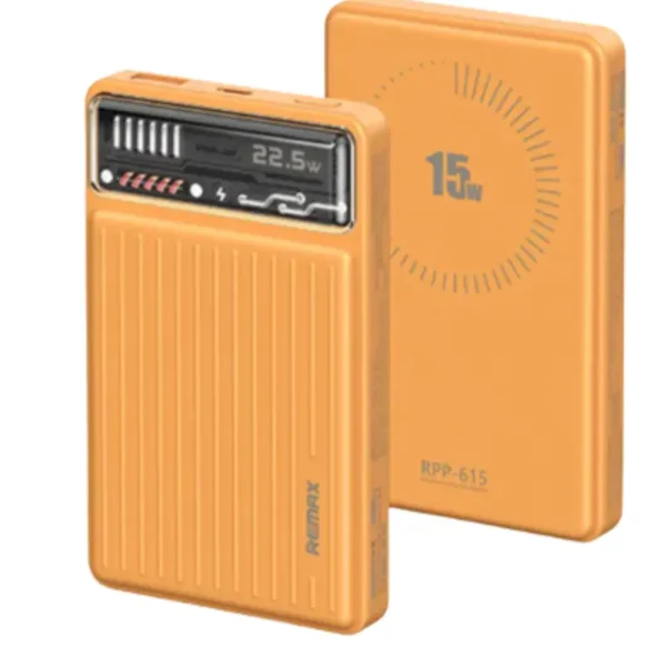 REMAX RPP-615 10000mAh Magnetic Wireless Power Bank – 22.5W Fast Charge, Slim & Portable