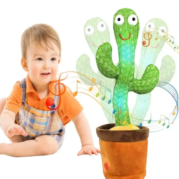 Rechargeable Dancing & Singing Cactus Plush Toy for Kids – 32cm Soft PP Cotton Gift