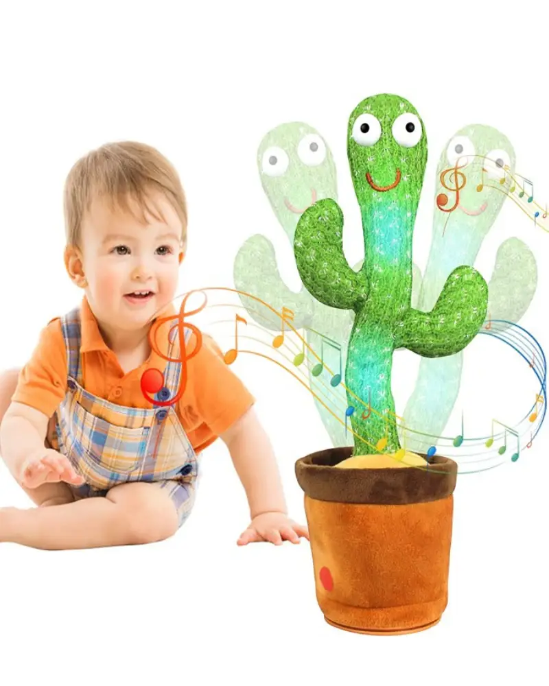 Rechargeable Dancing & Singing Cactus Plush Toy for Kids – 32cm Soft PP Cotton Gift
