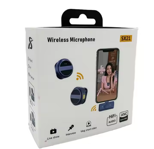 SX21 Wireless Lavalier Microphone – Professional UHF Mic with USB & XLR Connection, Magnetic Hanging