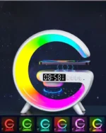Smart G63 Table Lamp with Wireless Charger, Bluetooth Speaker, RGB Light & Alarm Clock – All-in-One Bedside Companion