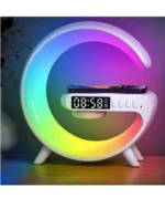 Smart G63 Table Lamp with Wireless Charger, Bluetooth Speaker, RGB Light & Alarm Clock – All-in-One Bedside Companion - Image 2