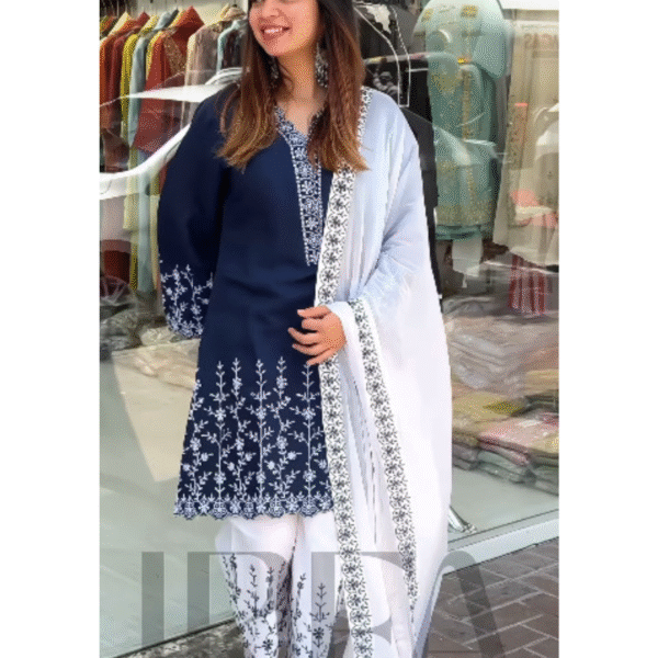 Soft Cotton Embroidery Three Piece for Women – Stylish & Comfortable Salwar Kameez Set