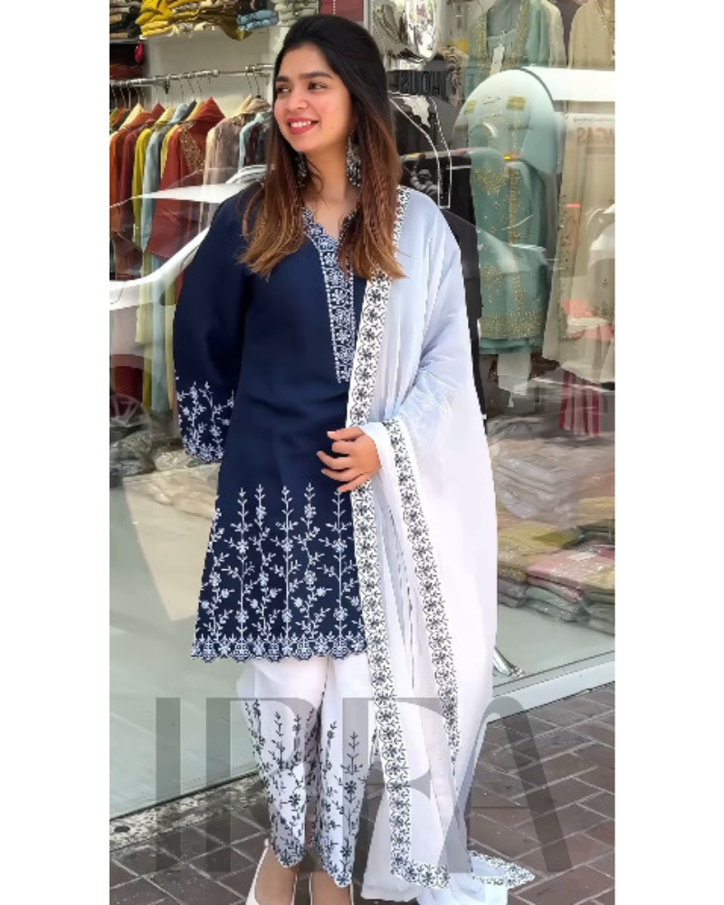 Soft Cotton Embroidery Three Piece for Women – Stylish & Comfortable Salwar Kameez Set