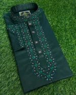 Stylish Embroidery Panjabi for Men – Satin Cotton Fabric with Snap Button - Image 4