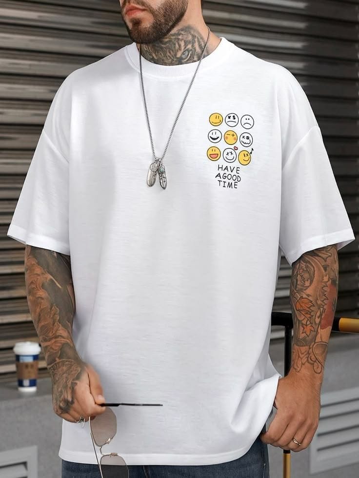Stylish Unisex Drop Shoulder T-Shirt – 100% Cotton DTF Print
