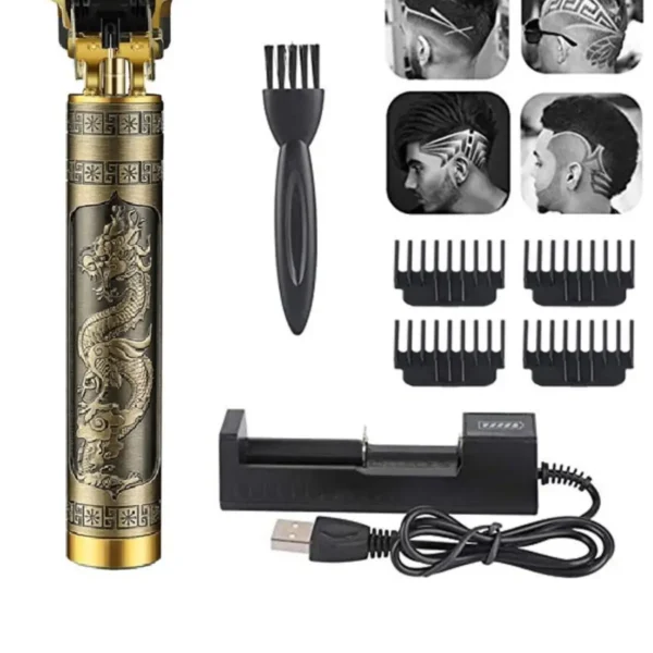 Vintage T9 Professional Hair Trimmer Cordless Zero-Gap T-Blade Clipper for Men's Haircut, Beard & Outline