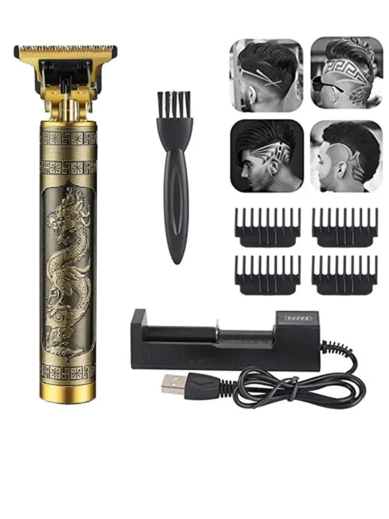 Vintage T9 Professional Hair Trimmer Cordless Zero-Gap T-Blade Clipper for Men's Haircut, Beard & Outline