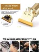 Vintage T9 Professional Hair Trimmer | Cordless Zero-Gap T-Blade Clipper for Men's Haircut, Beard & Outline - Image 4